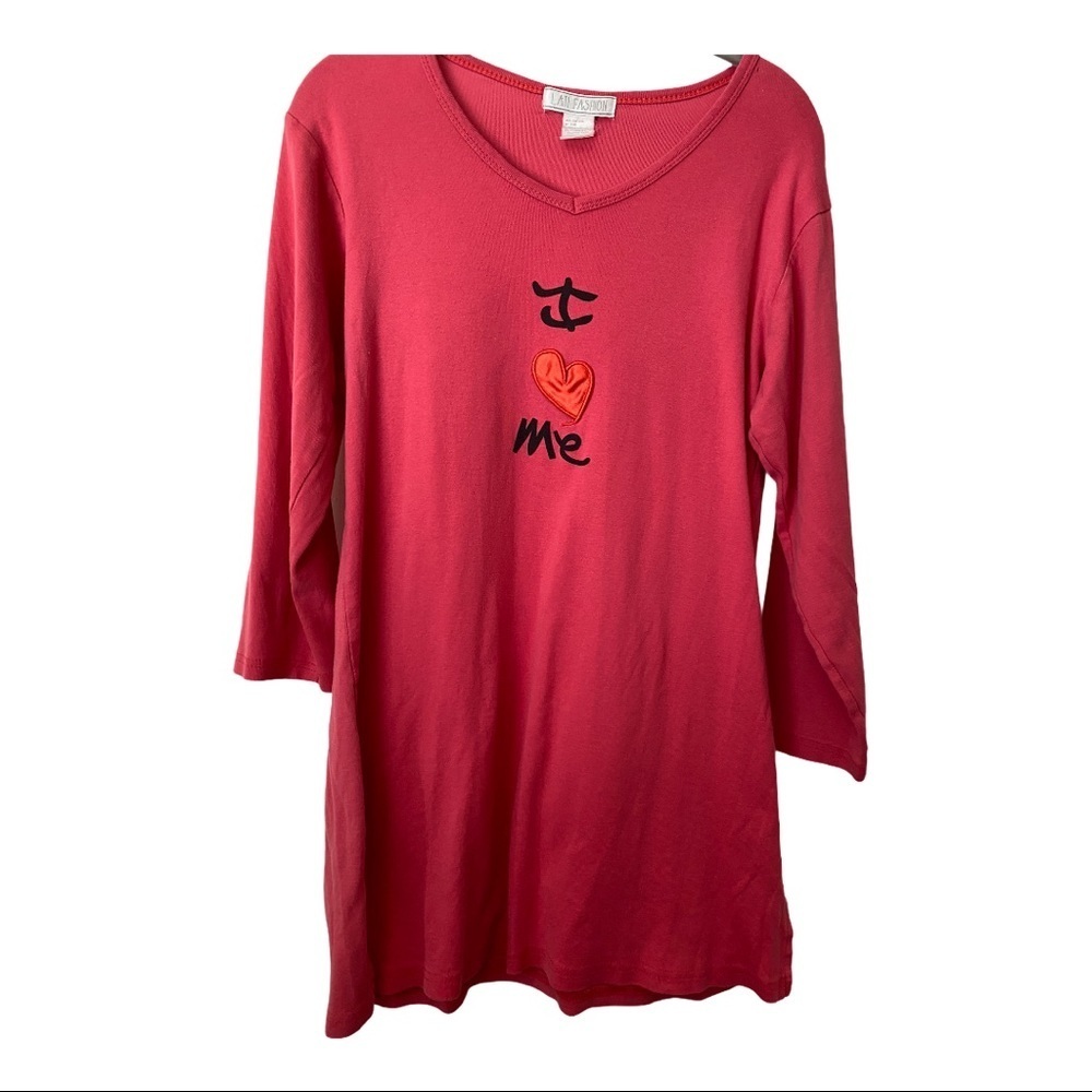 Lati Fashion Cotton Nightshirt Red